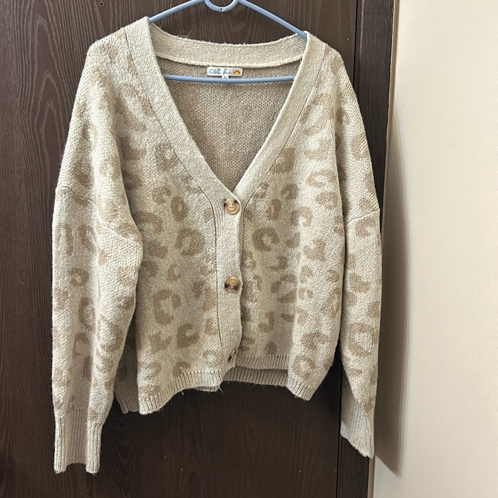 Cheetah print cardigan